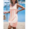 CUPSHE Women’s Sleeveless Swimsuit Coverup Waffle Knit Swimwear Beach Cover Ups Twisted Mini Dress(Light Pink)