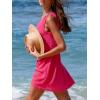 CUPSHE Women’s Sleeveless Swimsuit Coverup Waffle Knit Swimwear Beach Cover Ups Twisted Mini Dress(Rose Red)