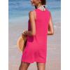 CUPSHE Women’s Sleeveless Swimsuit Coverup Waffle Knit Swimwear Beach Cover Ups Twisted Mini Dress(Rose Red)