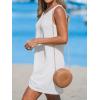 CUPSHE Women’s Sleeveless Swimsuit Coverup Waffle Knit Swimwear Beach Cover Ups Twisted Mini Dress(White)