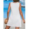 CUPSHE Women’s Sleeveless Swimsuit Coverup Waffle Knit Swimwear Beach Cover Ups Twisted Mini Dress(White)