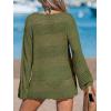 CUPSHE Women’s Swimsuit Cover Up Crochet Bathing Suit Mesh Swimwear Knit Pullover Beach Dress(Army Green)