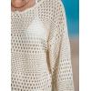 CUPSHE Women’s Swimsuit Cover Up Crochet Bathing Suit Mesh Swimwear Knit Pullover Beach Dress(Off-white)