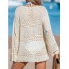 CUPSHE Women’s Swimsuit Cover Up Crochet Bathing Suit Mesh Swimwear Knit Pullover Beach Dress(Off-white)