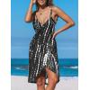 CUPSHE Women’s Swimsuit Cover Up V Neck Backless Spaghetti Strap Wrap Dress Beach Sarong Cover Up for Swimwear(Black)