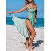 CUPSHE Women’s Swimsuit Cover Up V Neck Backless Spaghetti Strap Wrap Dress Beach Sarong Cover Up for Swimwear(Green)