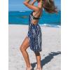 CUPSHE Women’s Swimsuit Cover Up V Neck Backless Spaghetti Strap Wrap Dress Beach Sarong Cover Up for Swimwear(Navy Blue)