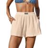 CUPSHE Women’s Casual Shorts Cotton High Rise Beach Cover Ups Summer Shorts with Pockets(Apricot)