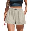 CUPSHE Women’s Casual Shorts Cotton High Rise Beach Cover Ups Summer Shorts with Pockets(B-beige)