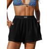 CUPSHE Women’s Casual Shorts Cotton High Rise Beach Cover Ups Summer Shorts with Pockets(Black)