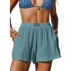 CUPSHE Women’s Casual Shorts Cotton High Rise Beach Cover Ups Summer Shorts with Pockets(Lake Blue)