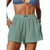 CUPSHE Women’s Casual Shorts Cotton High Rise Beach Cover Ups Summer Shorts with Pockets(Light Green)