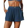 CUPSHE Women’s Casual Shorts Cotton High Rise Beach Cover Ups Summer Shorts with Pockets(Navy)