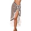 CUPSHE Women’s Sarong Cover Up Chiffon Swimwear Wrap Skirt Self Tie Ruffle Beach Cover Ups(Brown Diamond)
