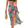 CUPSHE Women’s Sarong Cover Up Chiffon Swimwear Wrap Skirt Self Tie Ruffle Beach Cover Ups(Tropical Leaf)