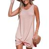 CUPSHE Women’s Sleeveless Swimsuit Coverup Waffle Knit Swimwear Beach Cover Ups Twisted Mini Dress(Dusty Pink)