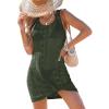 CUPSHE Women’s Sleeveless Swimsuit Coverup Waffle Knit Swimwear Beach Cover Ups Twisted Mini Dress(Green-eyelet)