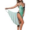 CUPSHE Women’s Swimsuit Cover Up V Neck Backless Spaghetti Strap Wrap Dress Beach Sarong Cover Up for Swimwear(Green)