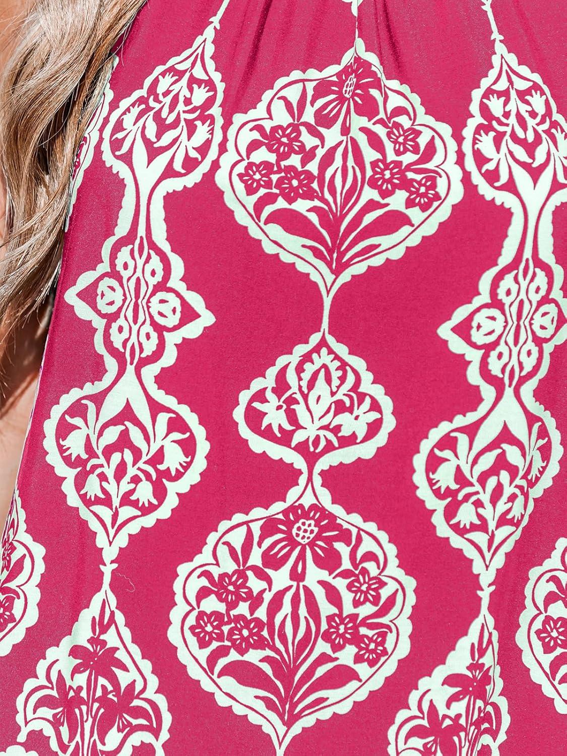 imageCUPSHE Womens Boho Mini Dress Halter Sleeveless Paisley Self Tie Back Summer Casual Beach DressRed Paisley