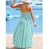 CUPSHE Women Halter Backless Summer Dresses Spaghetti Strap Side Slit Casual Beach Sundress Holiday Vacation Maxi Dress(Green)