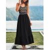 CUPSHE Women’s Boho Maxi Dresses Spaghetti Strap V Neck Summer Beach Vacation Sundress Sleeveless Floral Self Tie Flowy Dress(Black Floral)