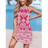 CUPSHE Women’s Boho Mini Dress Halter Sleeveless Paisley Self Tie Back Summer Casual Beach Dress(Red Paisley)