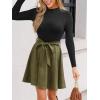 CUPSHE Women’s Fall Dresses Long Sleeves Round Neck Casual Outfits A Line Work Belted Vacation Mini Sundress(Olive Green)