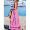 CUPSHE Women’s Maxi Dress Casual Smocked Straps Paisley Ruffled Slit A Line Long Beach Summer Dress(Pink Paisley)