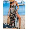 CUPSHE Women’s Maxi Dress Floral Print Twisted V Neck Sleeveless Long Dress Summer Casual Dress(Black Floral)
