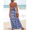 CUPSHE Women’s Maxi Dress Floral Print Twisted V Neck Sleeveless Long Dress Summer Casual Dress(Blue Paisley)