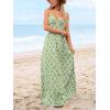 CUPSHE Women’s Maxi Dress Floral Print Twisted V Neck Sleeveless Long Dress Summer Casual Dress(Grass Green)