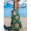 CUPSHE Women’s Maxi Dress Floral Print Twisted V Neck Sleeveless Long Dress Summer Casual Dress(Green)