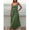 CUPSHE Women’s Maxi Dress Floral Print Twisted V Neck Sleeveless Long Dress Summer Casual Dress(Green Floral)