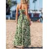 CUPSHE Women’s Maxi Dress Floral Print Twisted V Neck Sleeveless Long Dress Summer Casual Dress(Green Leaf)