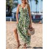 CUPSHE Women’s Maxi Dress Floral Print Twisted V Neck Sleeveless Long Dress Summer Casual Dress(Green Leaf)