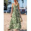 CUPSHE Women’s Maxi Dress Floral Print Twisted V Neck Sleeveless Long Dress Summer Casual Dress(Green Leaf)