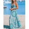 CUPSHE Women’s Maxi Dress Floral Print Twisted V Neck Sleeveless Long Dress Summer Casual Dress(Mint Paisley)