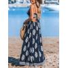 CUPSHE Women’s Maxi Dress Floral Print Twisted V Neck Sleeveless Long Dress Summer Casual Dress(Navy Blue)
