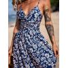 CUPSHE Women’s Maxi Dress Floral Print Twisted V Neck Sleeveless Long Dress Summer Casual Dress(Navy Paisley)