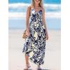 CUPSHE Women’s Maxi Dress Floral Print Twisted V Neck Sleeveless Long Dress Summer Casual Dress(Navy Tropical)