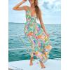 CUPSHE Women’s Maxi Dress Floral Print Twisted V Neck Sleeveless Long Dress Summer Casual Dress(Pink Tropical)