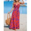 CUPSHE Women’s Maxi Dress Floral Print Twisted V Neck Sleeveless Long Dress Summer Casual Dress(Purple Floral)