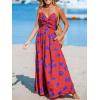 CUPSHE Women’s Maxi Dress Floral Print Twisted V Neck Sleeveless Long Dress Summer Casual Dress(Purple Floral)