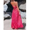 CUPSHE Women’s Maxi Dress Floral Print Twisted V Neck Sleeveless Long Dress Summer Casual Dress(Red Floral)