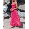 CUPSHE Women’s Maxi Dress Floral Print Twisted V Neck Sleeveless Long Dress Summer Casual Dress(Red Floral)