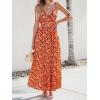 CUPSHE Women’s Maxi Dress Floral Print Twisted V Neck Sleeveless Long Dress Summer Casual Dress(Red Paisley)