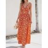 CUPSHE Women’s Maxi Dress Floral Print Twisted V Neck Sleeveless Long Dress Summer Casual Dress(Red Paisley)