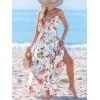 CUPSHE Women’s Maxi Dress Floral Print Twisted V Neck Sleeveless Long Dress Summer Casual Dress(White Floral)