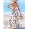 CUPSHE Women’s Maxi Dress Floral Print Twisted V Neck Sleeveless Long Dress Summer Casual Dress(White Floral)
