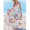 CUPSHE Women’s Maxi Dress Floral Print Twisted V Neck Sleeveless Long Dress Summer Casual Dress(White Floral)